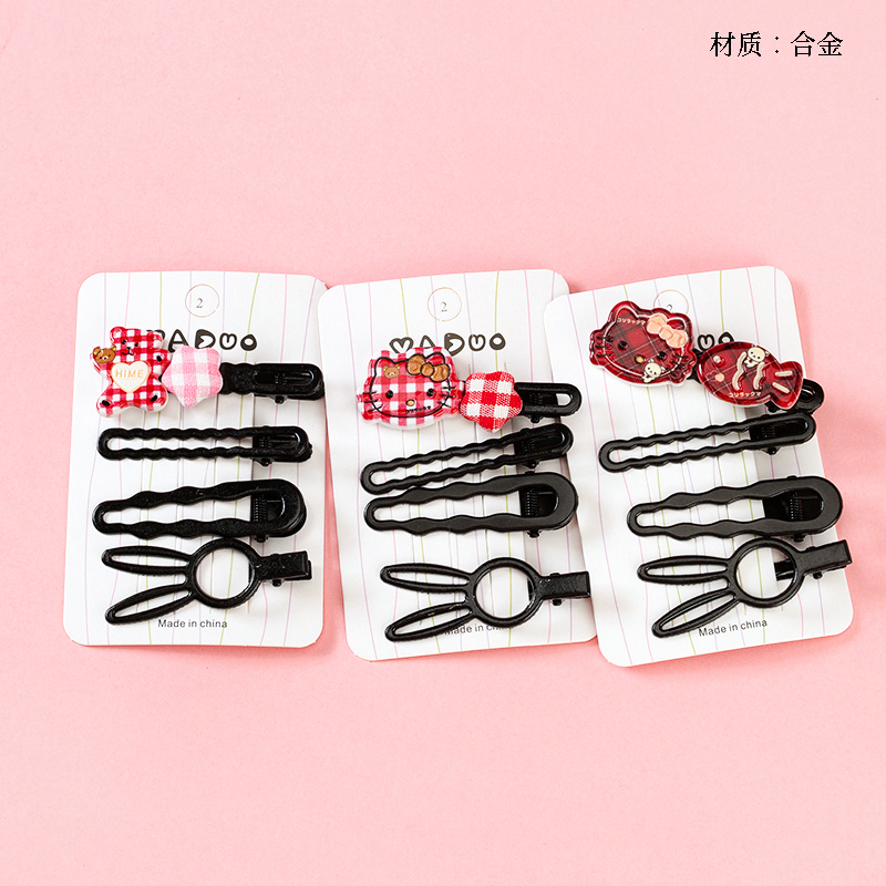 Boxed red cartoon accessories duck clip set