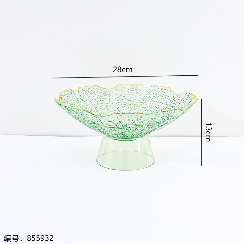 817 Gold-Trim Colorful Rotating Fruit Plate with Stand