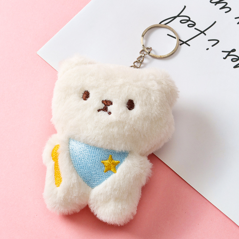 Plush scarf bear pendant