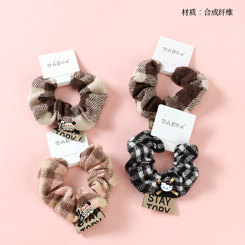 Boxed Woolen Plaid Accessory Colon Ring