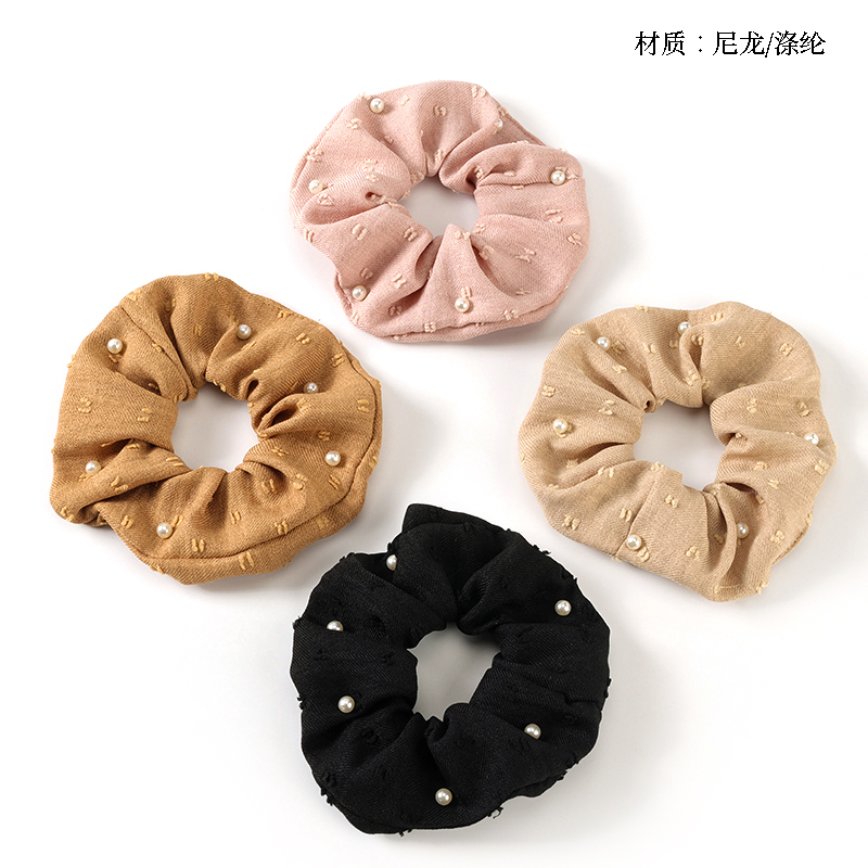 Boxed milk brown wool pearl large intestine ring