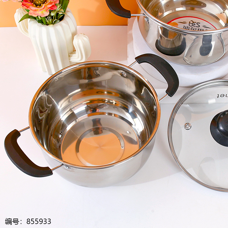 Black 18cm Double Handle Soup Pot