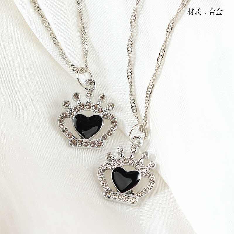 Black Love Crown Necklace