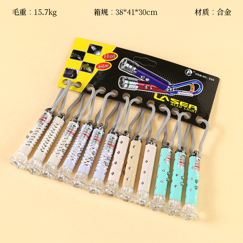 Rose head laser light keychain (Macaron)