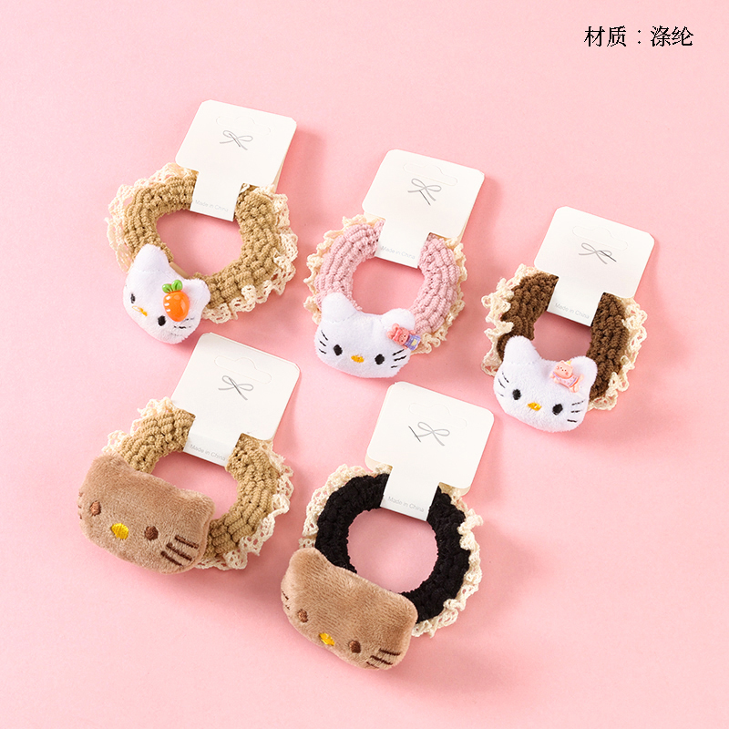 Boxed cotton-filled cartoon lace large intestine ring