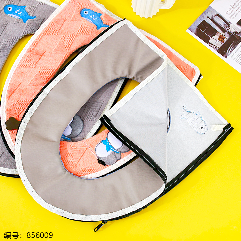 299 Embroidered Fashion Warm Zipper Toilet Seat Cover