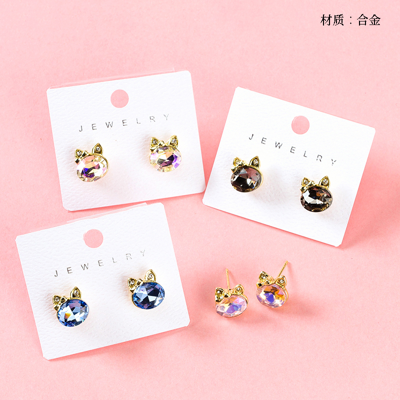 Long new cartoon zircon earrings