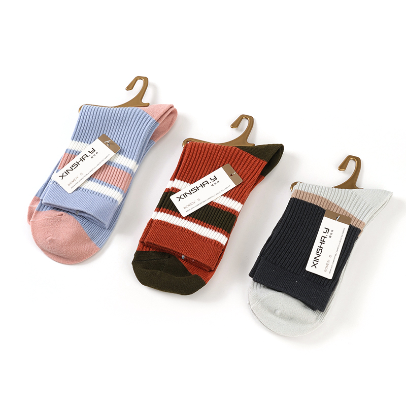 Xin Sha Yi ladies double needle cotton socks