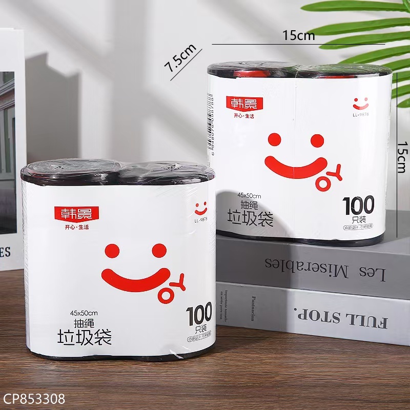 9878 Drawstring Trash Bags 2 Rolls 100pcs