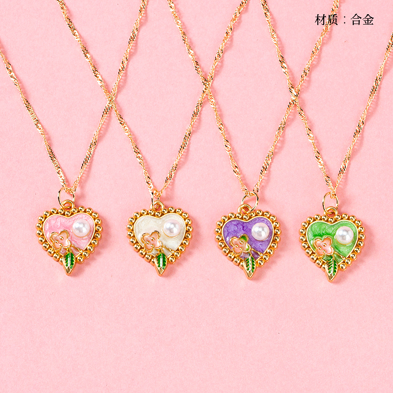 Love Oil Painting Pearl Necklace