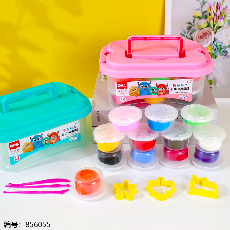 7210 12-Color Antibacterial Clay Set (Storage Box)