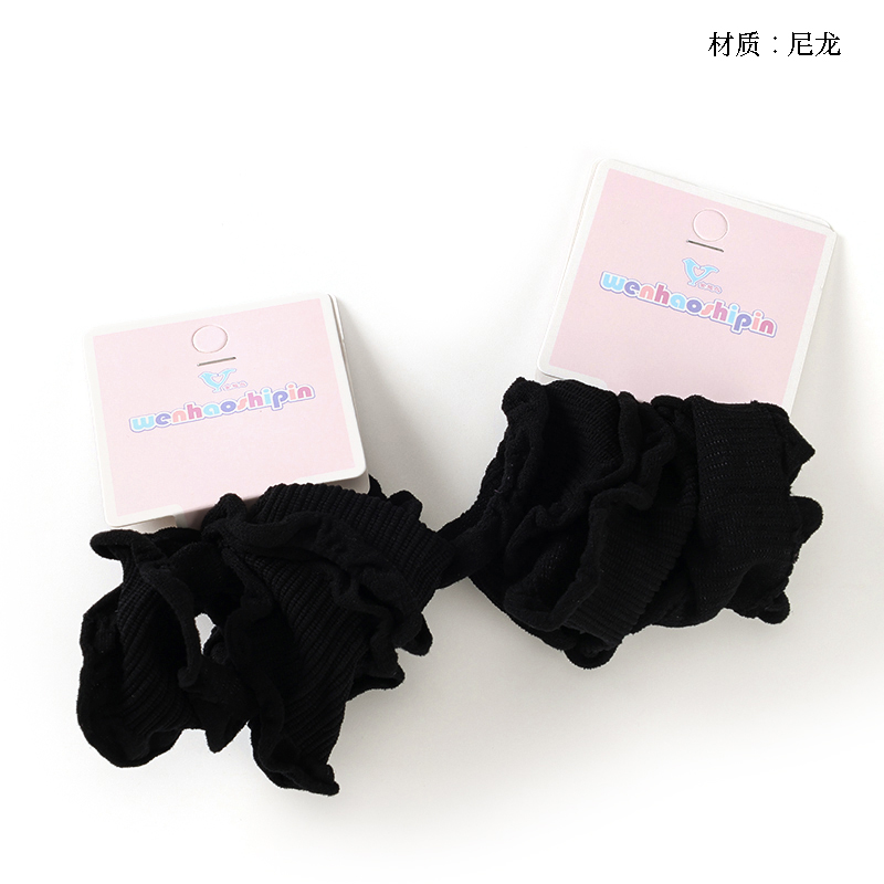 Three black lace rubber bands