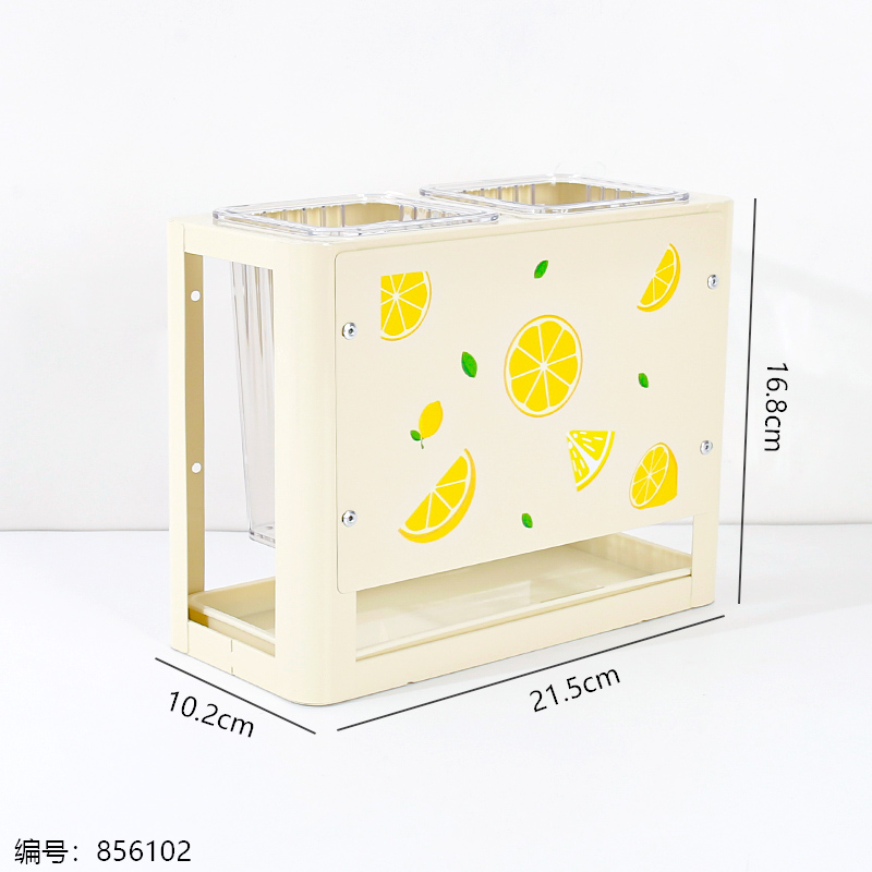 3007 Lemon Double Cup PET Chopstick Holder