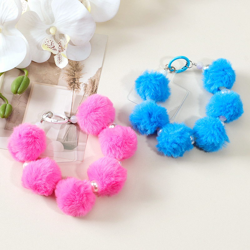 SJL-00061 fur ball mobile phone chain (pendant)