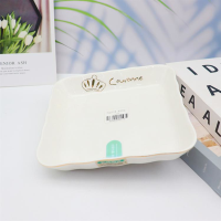 7-inch Floral Edge Square Plate Premium