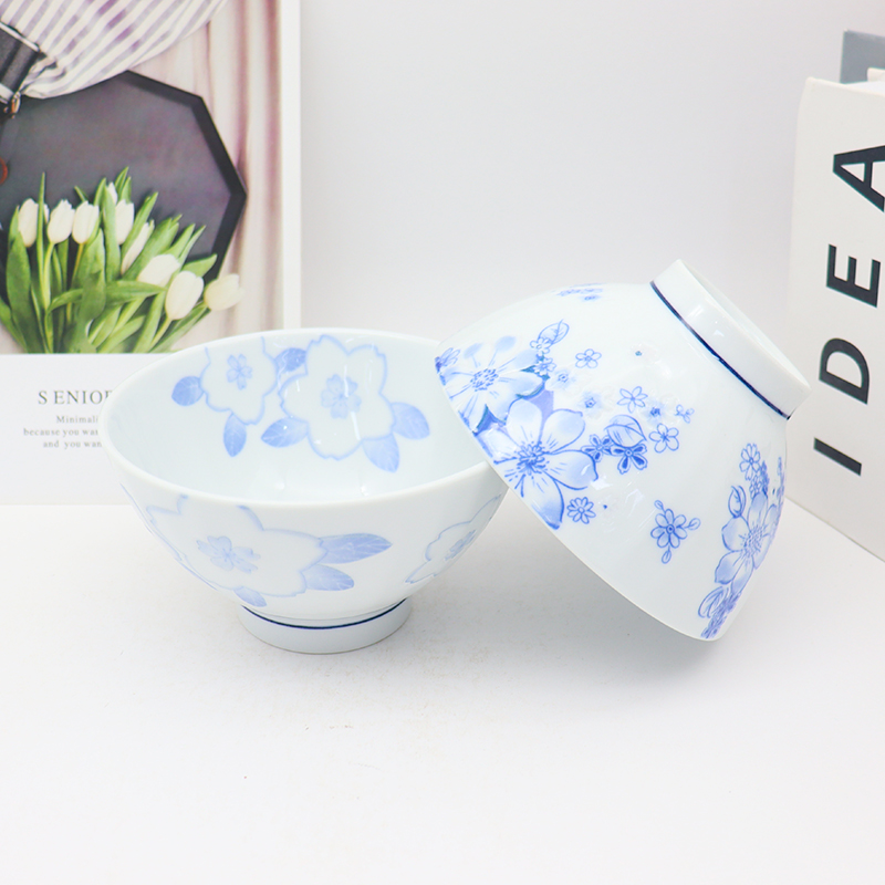 5 Inch Vertical Stripe High-foot Bowl(Qualified)-Random Shipment