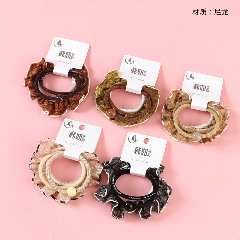 Simple striped lace combination rubber band (3)