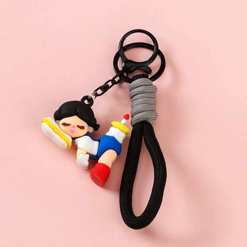Cartoon sleeping baby pendant (round rope)