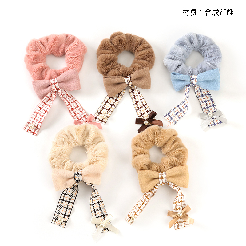 Ribbon Plaid Bow Large Terry