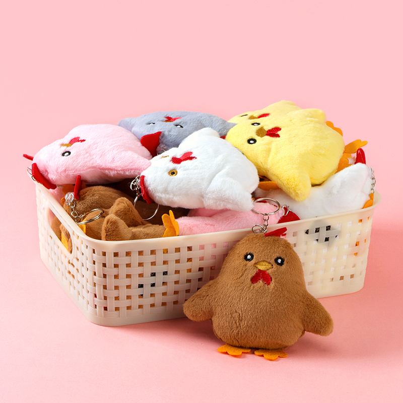 Plush Chicken Pendant in Basket