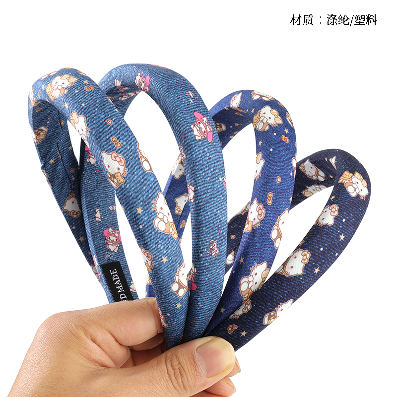 2.0 printed denim sponge buckle