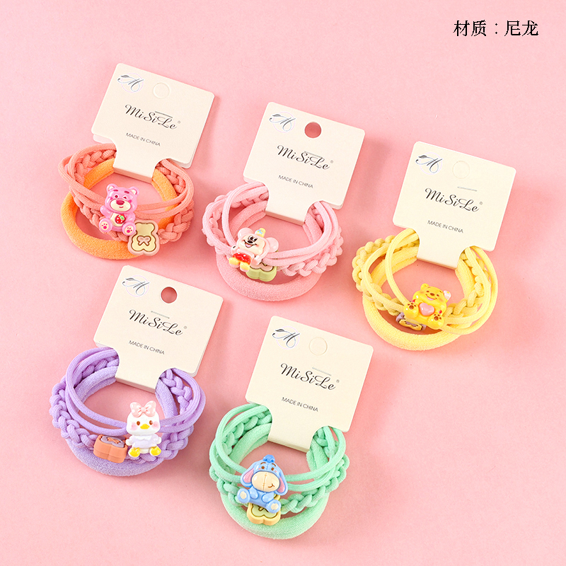 Color cartoon animal accessories combination rubber band (3)
