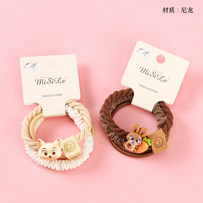 Curry color rabbit squirrel accessories combination rubber band (3)