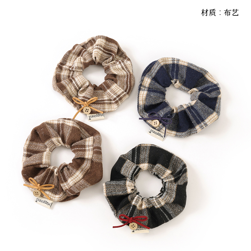 Bowknot Labeling Accessories Houndstooth Large Bowel Ring