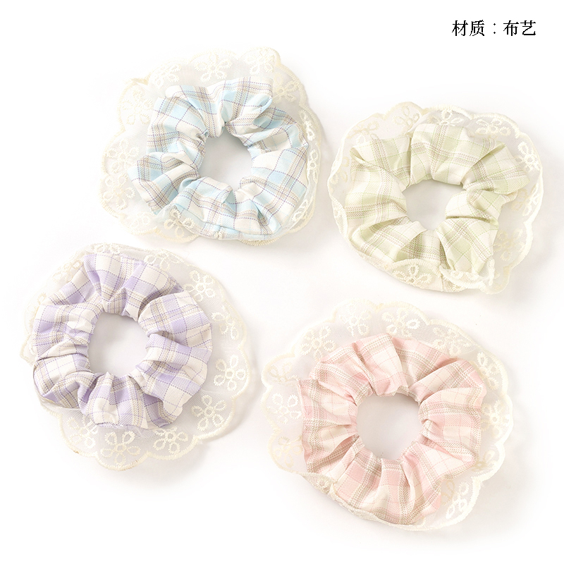 Fresh lace plaid large intestine ring