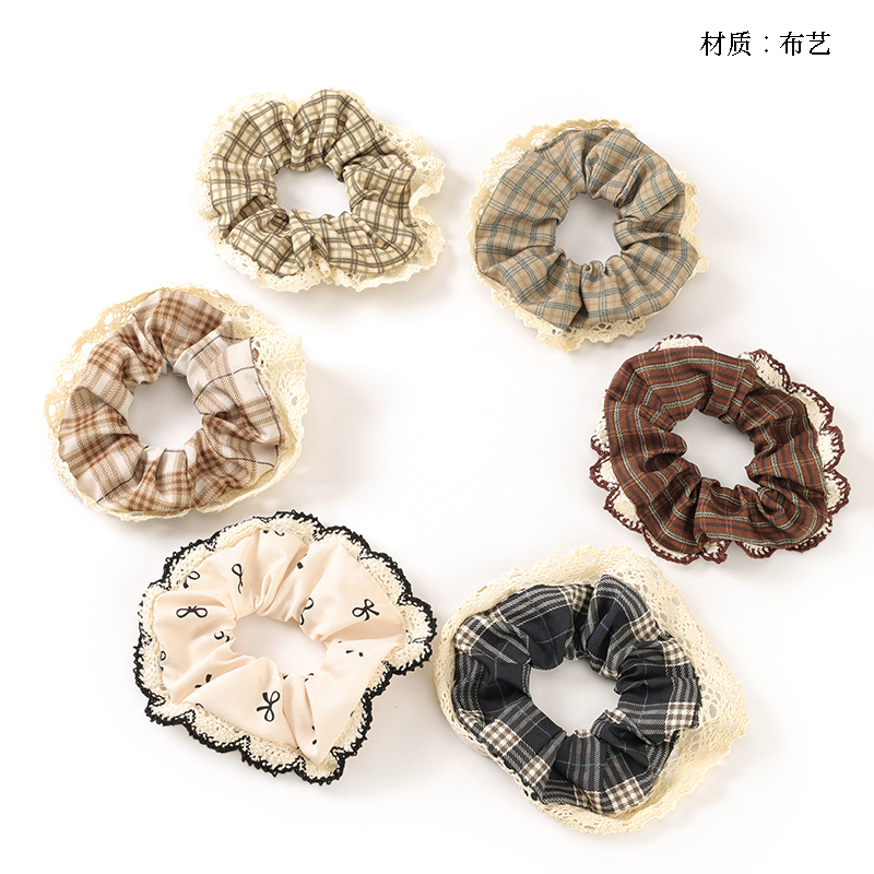 New lace plaid large intestine ring