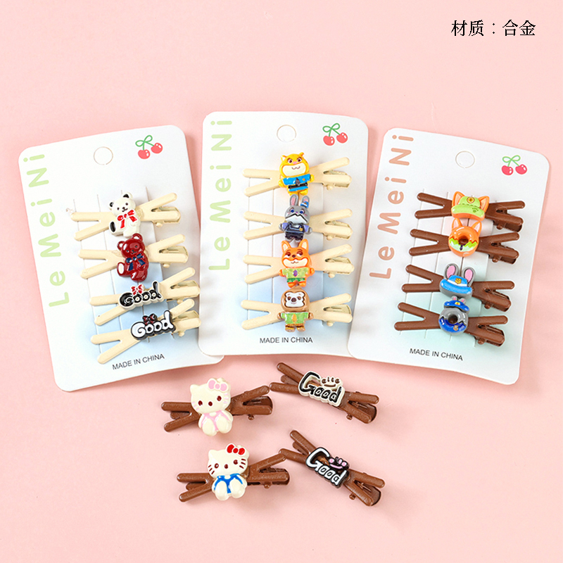 Boxed four resin cartoon accessories duck clip