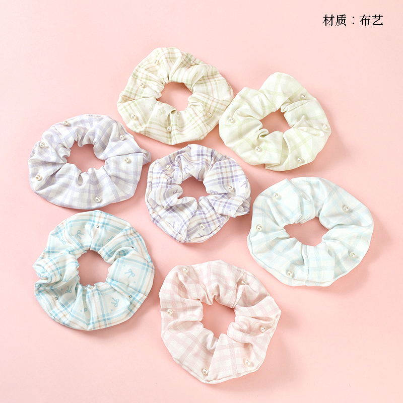 New Colored Bead Plaid Large Bowel Ring