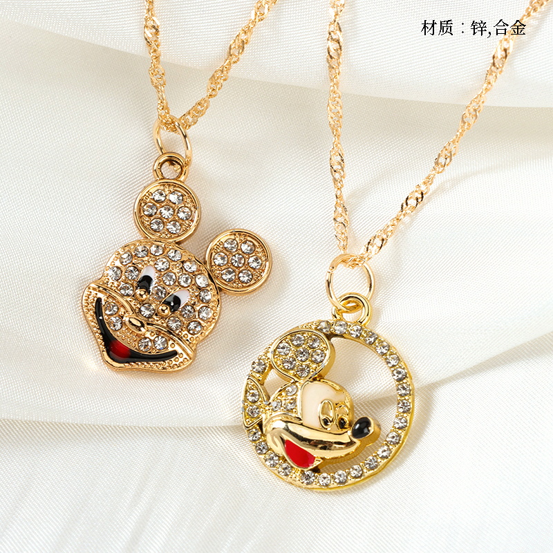 Point Drill Mickey Series Water Ripple Necklace