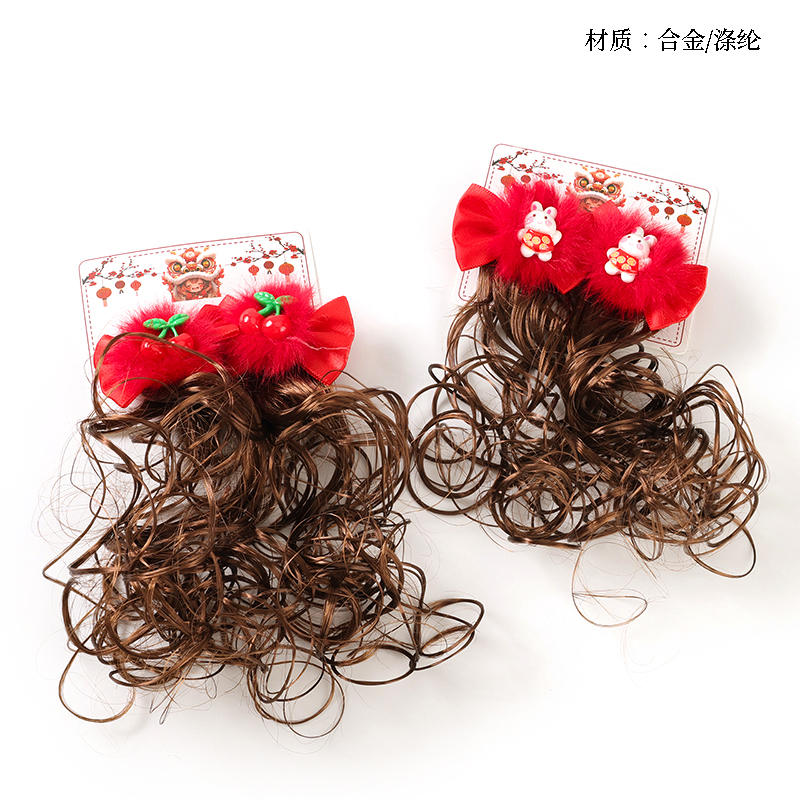 Bag red bow tie wig duck clip