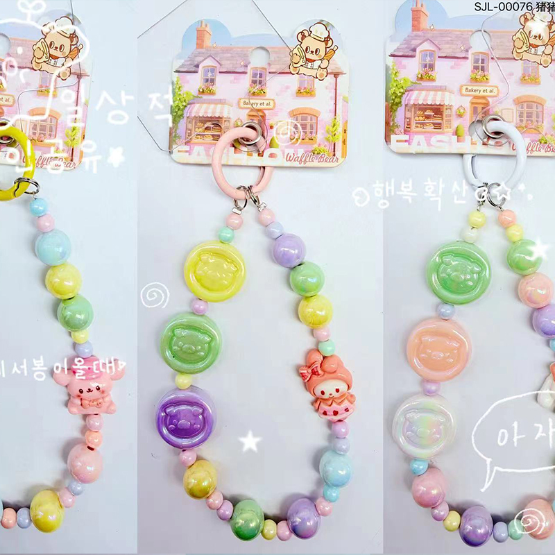 SJL-00076 cartoon pig mobile phone chain pendant