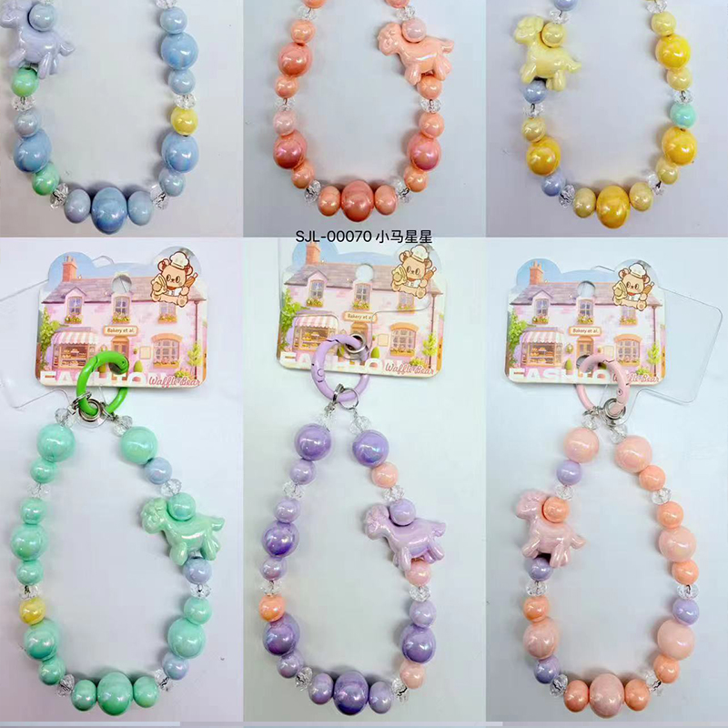SJL-00070 color pony mobile phone chain pendant