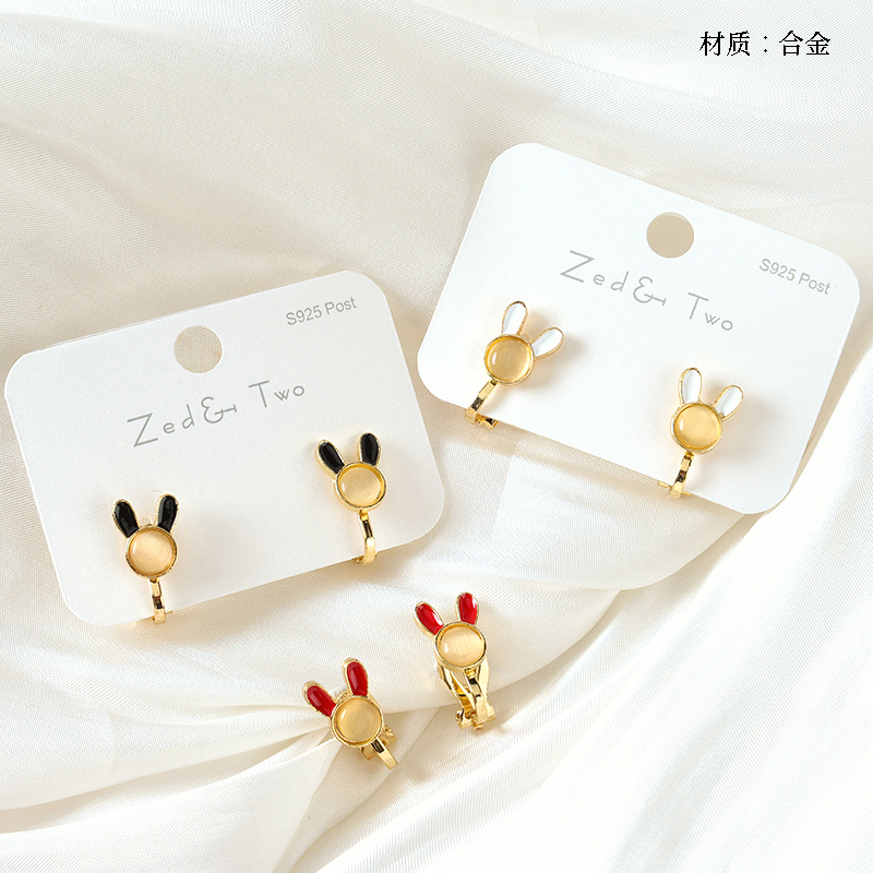 Long cat eye rabbit ear clip