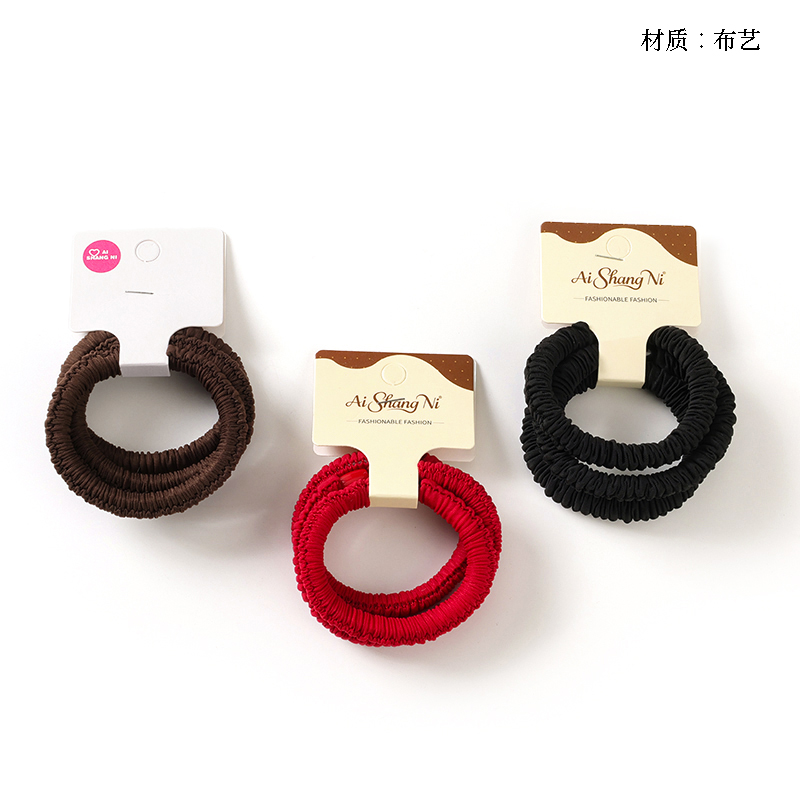Boxed three new simple fabric rubber bands