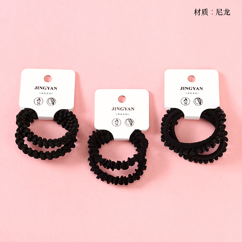 Boxed two black rubber bands with sides