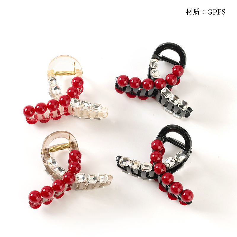 8cm red crystal beads large claws