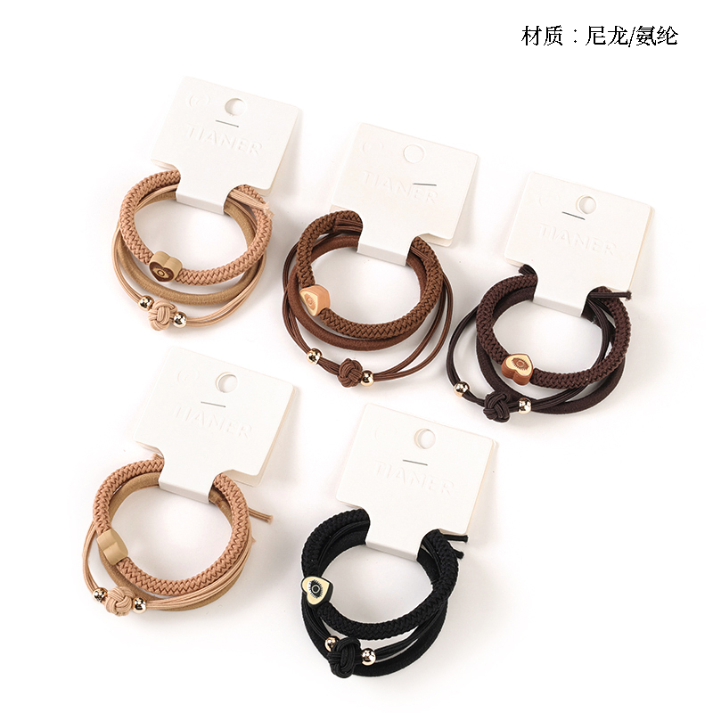 Boxed three milk tea color drop oil accessories rubber band