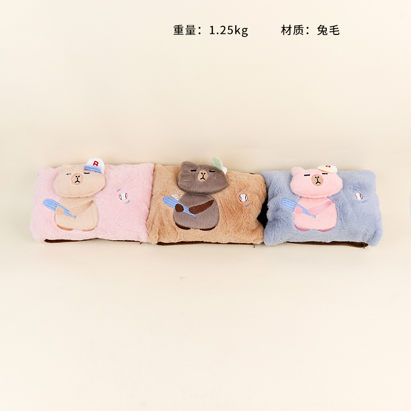 G baseball bear pillow charging hot water bag