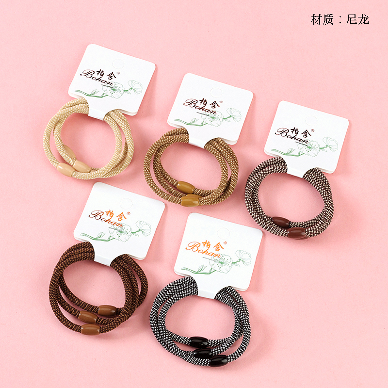 Boxed Three Curry Beaded Round Rope Rubber Tendons