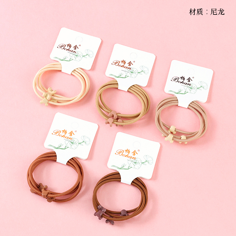 Boxed four milk tea color mini accessories rubber band
