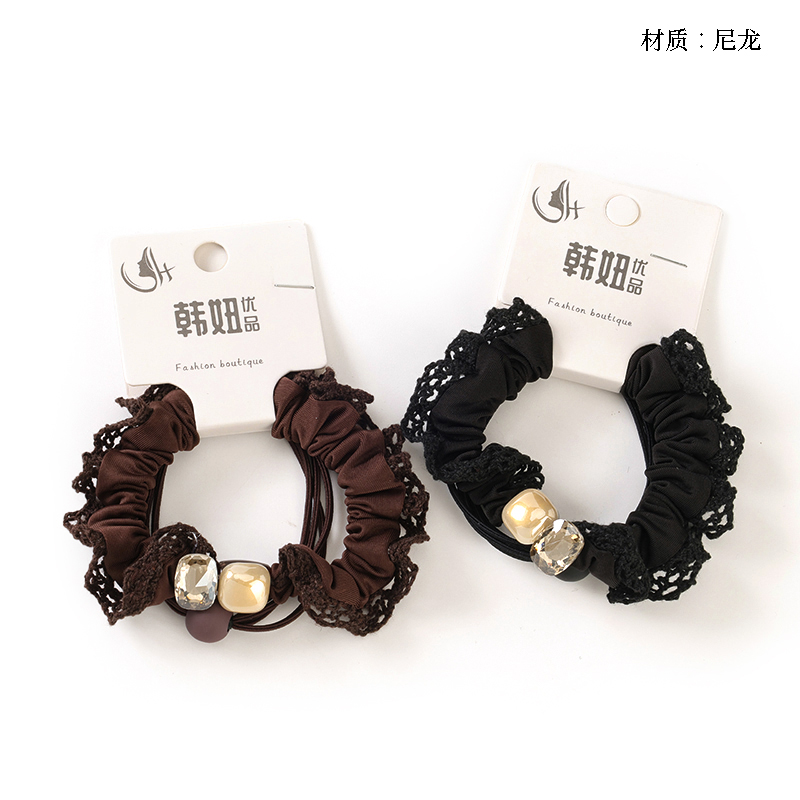 Pearl crystal accessories combination rubber band (1 1)