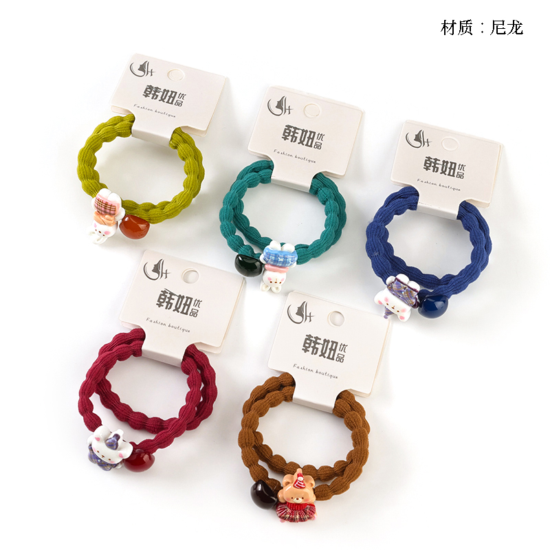 Two color cartoon accessories beanie rubber band