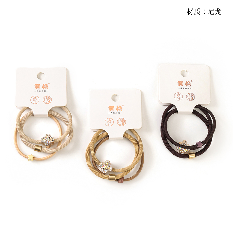 Boxed three colored diamond accessories rubber band