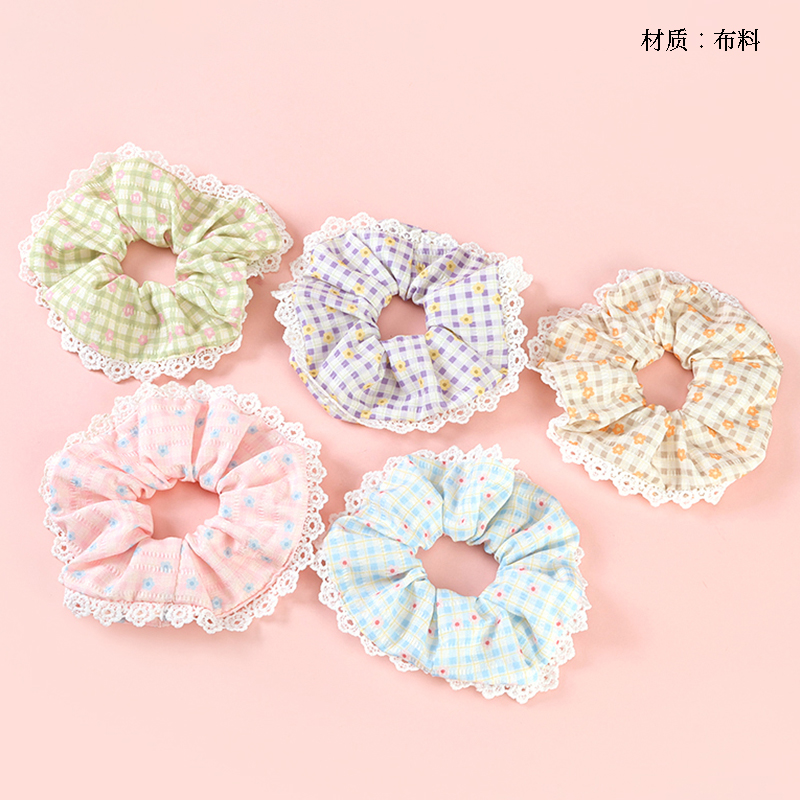 New color lace plaid large intestine ring