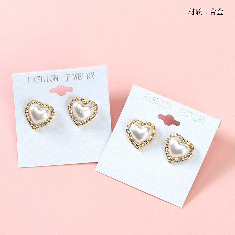 Full circle diamond love pearl earrings