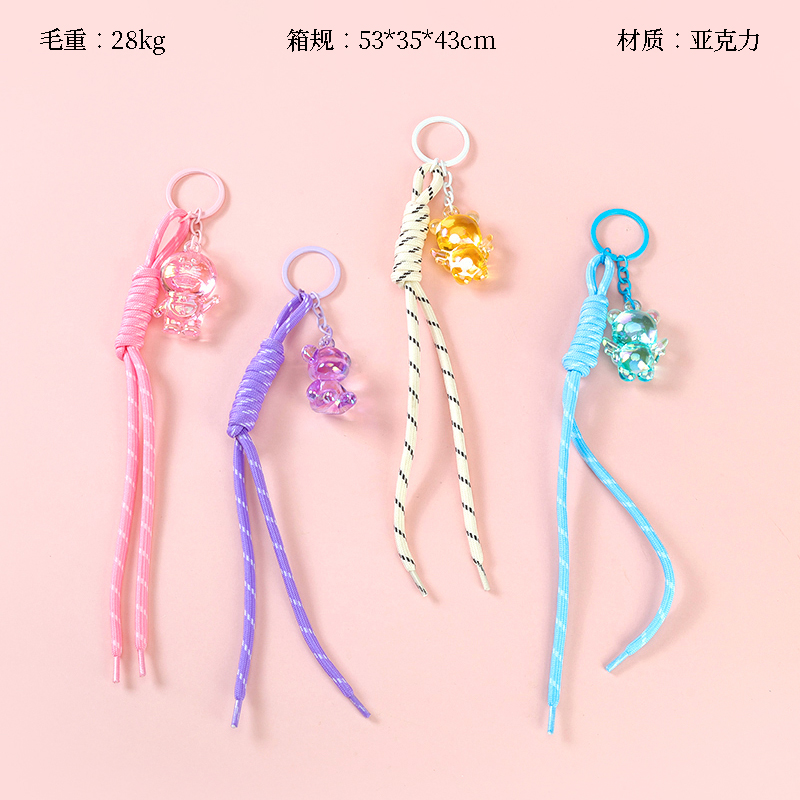 Acrylic transparent cartoon accessories rope pendant